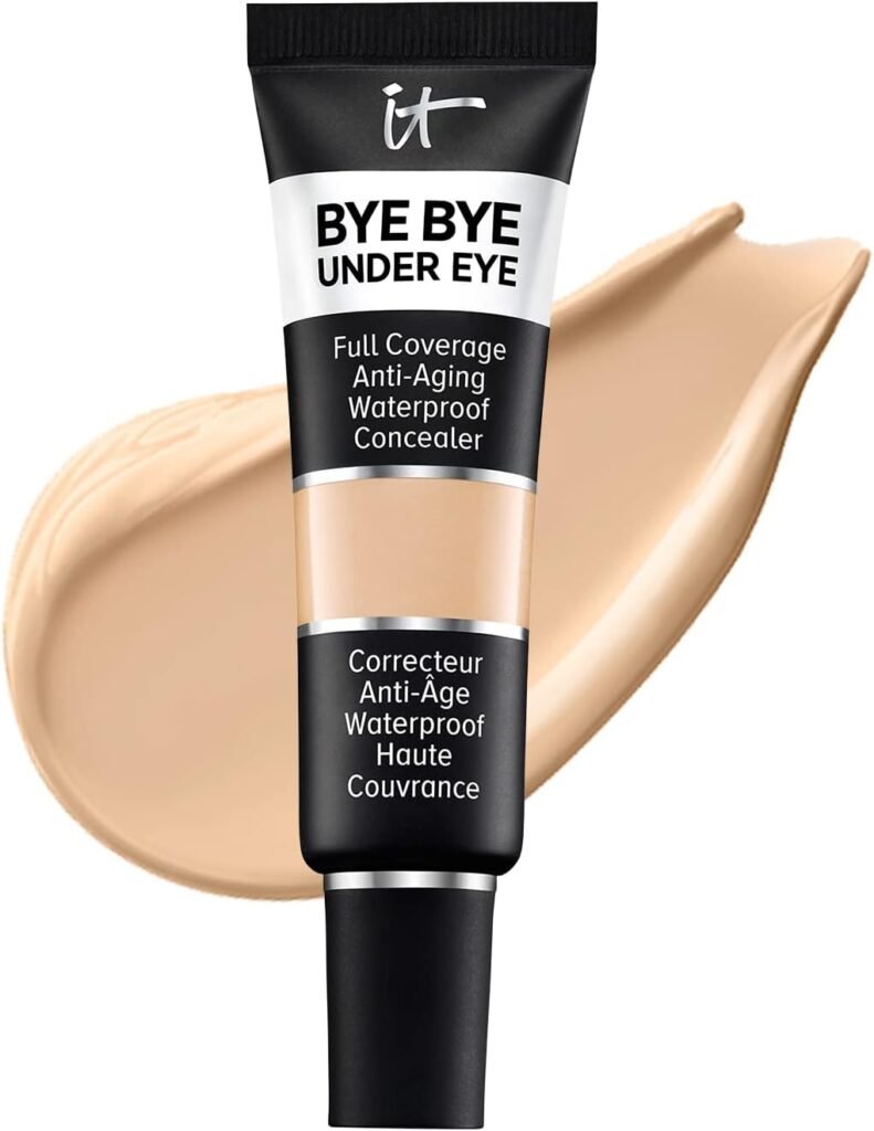 IT Cosmetics Bye Bye Under Eye Full Coverage Waterproof Concealer - for Dark Circles, Fine Lines, Redness  Discoloration - Anti-Aging - Natural Finish, 0.4 fl oz