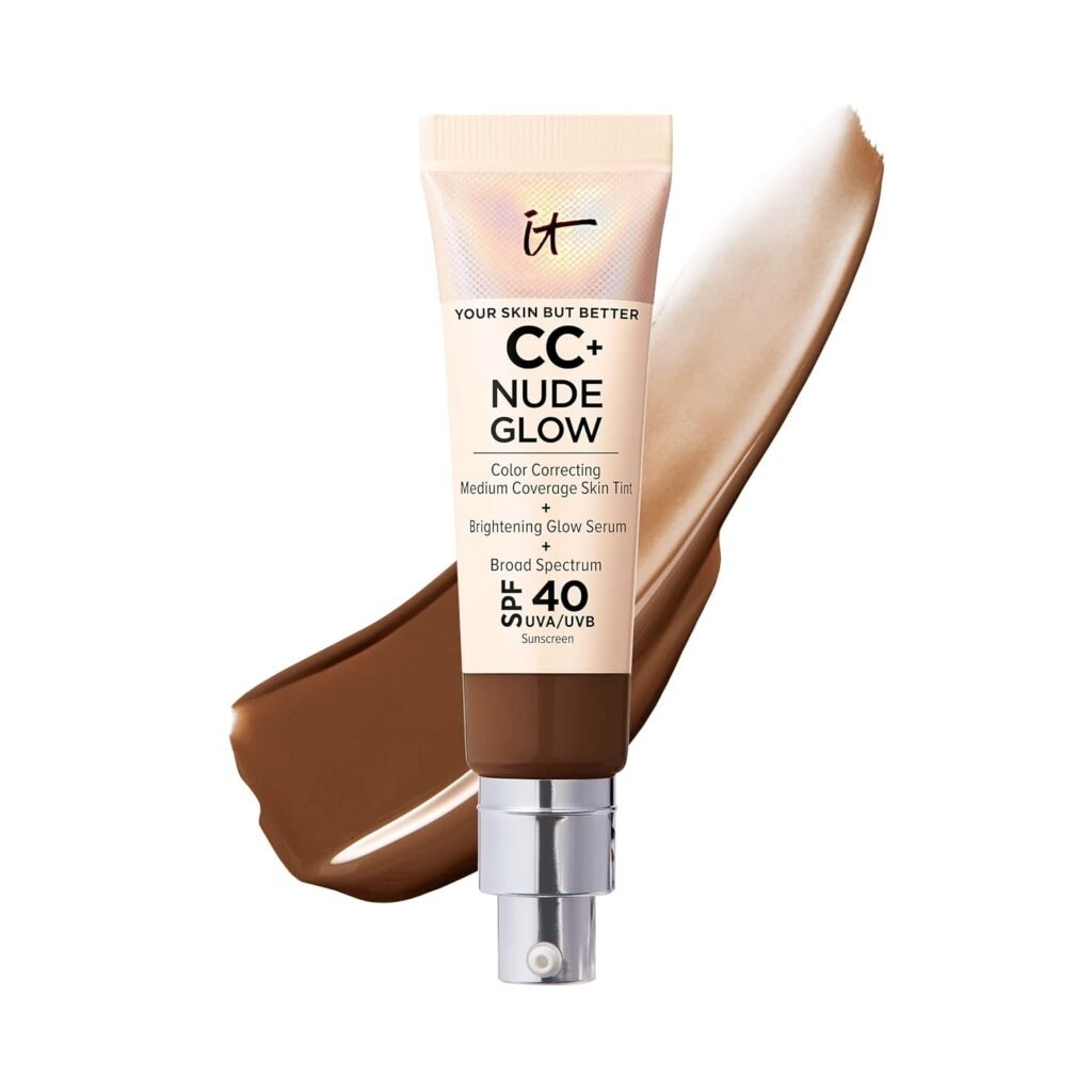 IT Cosmetics CC+ Nude Glow Lightweight Foundation + Glow Serum with SPF 40 - With Niacinamide, Hyaluronic Acid Green Tea Extract - 1.08 fl oz IT Cosmetics CC+ Nude Glow Lightweight Foundation + Glow Serum with SPF 40 - With Niacinamide, Hyaluronic Acid Green Tea Extract - 1.08 fl oz