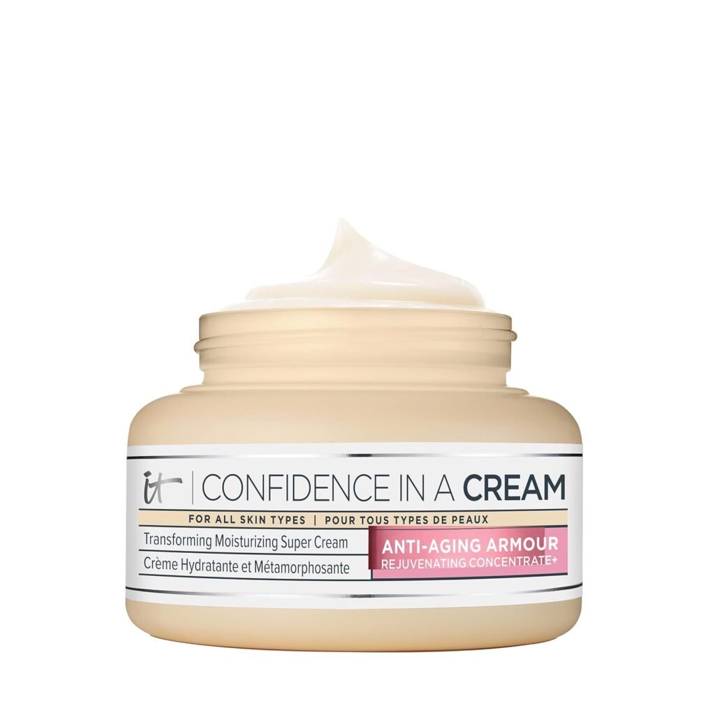 IT Cosmetics Confidence in a Cream Anti Aging Face Moisturizer – Visibly Reduces Fine Lines, Wrinkles Signs of Aging Skin in 2 Weeks, 48HR Hydration with Hyaluronic Acid, Niacinamide IT Cosmetics Confidence in a Cream Anti Aging Face Moisturizer – Visibly Reduces Fine Lines, Wrinkles Signs of Aging Skin in 2 Weeks, 48HR Hydration with Hyaluronic Acid, Niacinamide