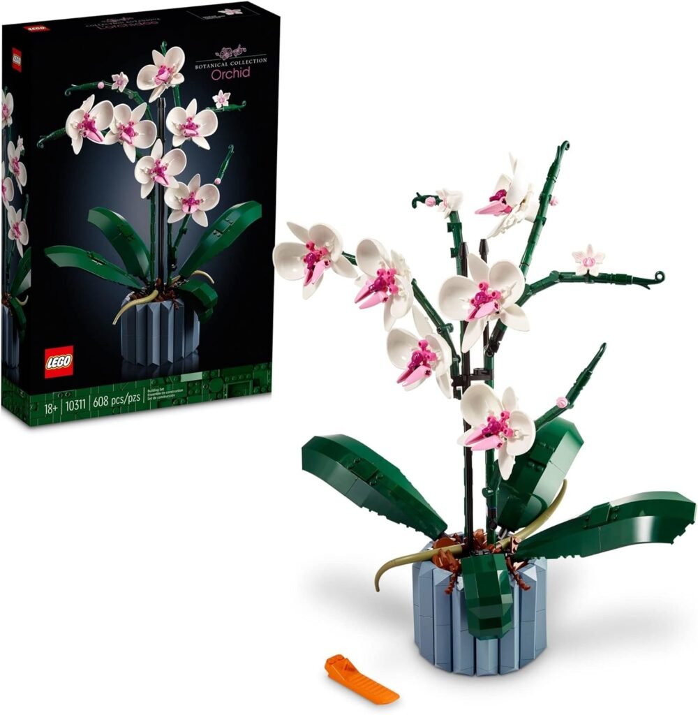 LEGO Icons Orchid 10311 Artificial Plant Building Set with Flowers, Home Décor Gift for Adults, Botanical Collection, Great Gift for Birthday and Anniversary for Her and Him