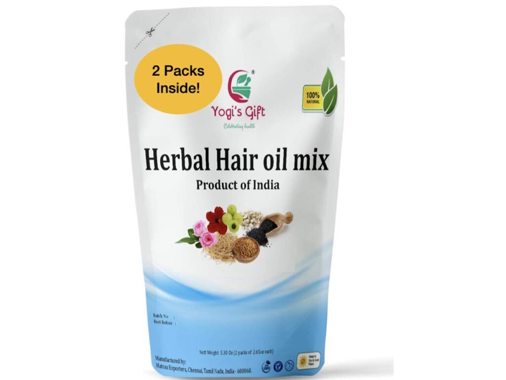 HERBAL HAIR OIL MIX | Ayurvedic 18 Essential Raw Herbs for Oil Infusion | 100% Natural Indian Herbs for Hair Growth | Yogi’s Gift For Women