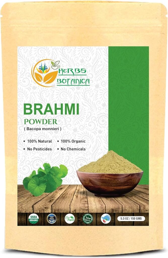 Brahmi Powder Centella Asiatica | 5.5 oz (150 GMS) - Ayurvedic Herb, Natural Hair Care.