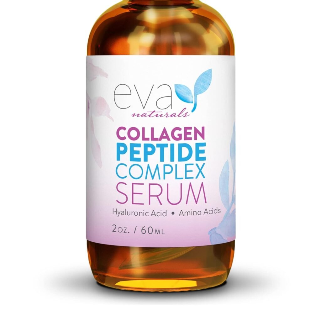 Collagen Peptide Serum - Anti Aging Collagen Serum for Face, Skin Brightening, Reduces Fine Lines  Wrinkles, Heals and Repairs Skin, Microneedling Serum with Hyaluronic Acid (2 oz)