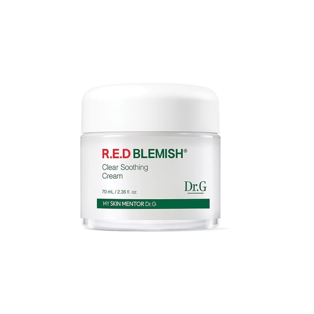 Dr.G RED Blemish Clear Soothing Cream (70ml) Gowoonsesang Cosmetic, Moisturizing Recovery Cream for Sensitive Acne-Prone Skin; Cica Soothing Moisturizer, Korean Beauty, K Beauty, Korean Skincare