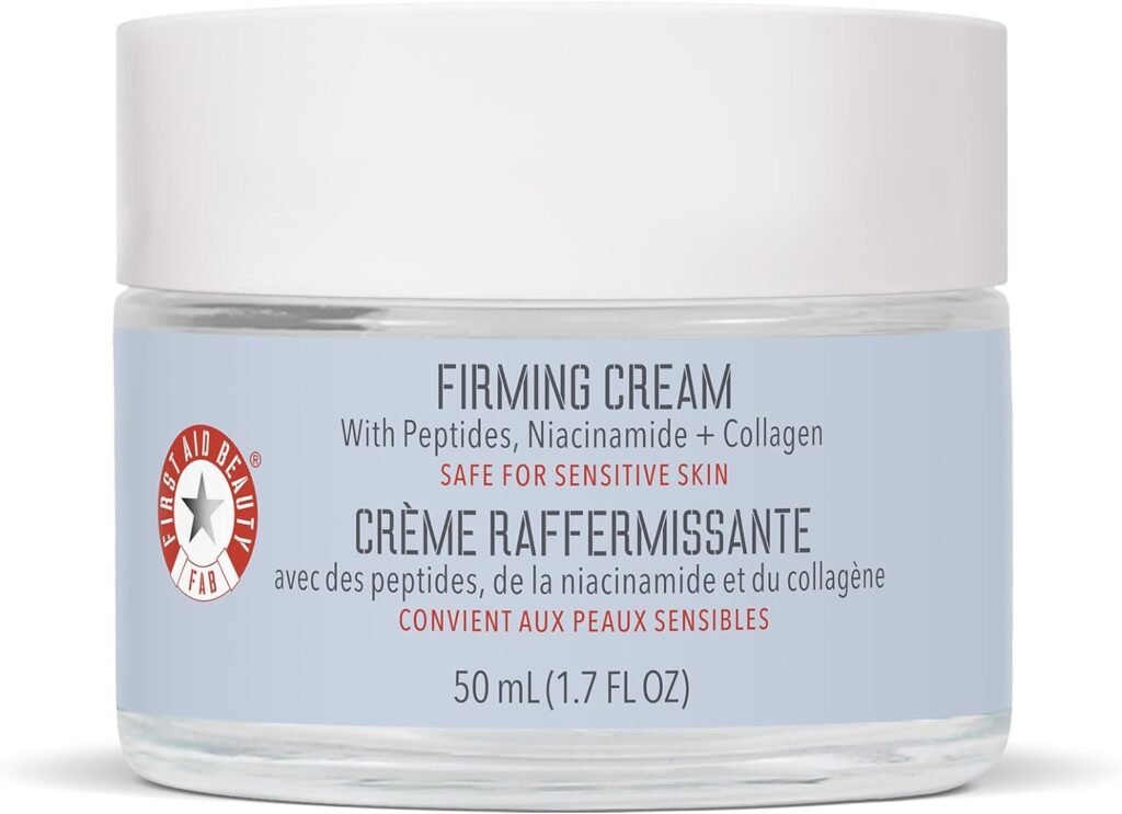 First Aid Beauty Firming Collagen Cream with Collagen, Peptides and Niacinamide – Day + Night Anti-Aging Face Moisturizer – 1.7 fl oz