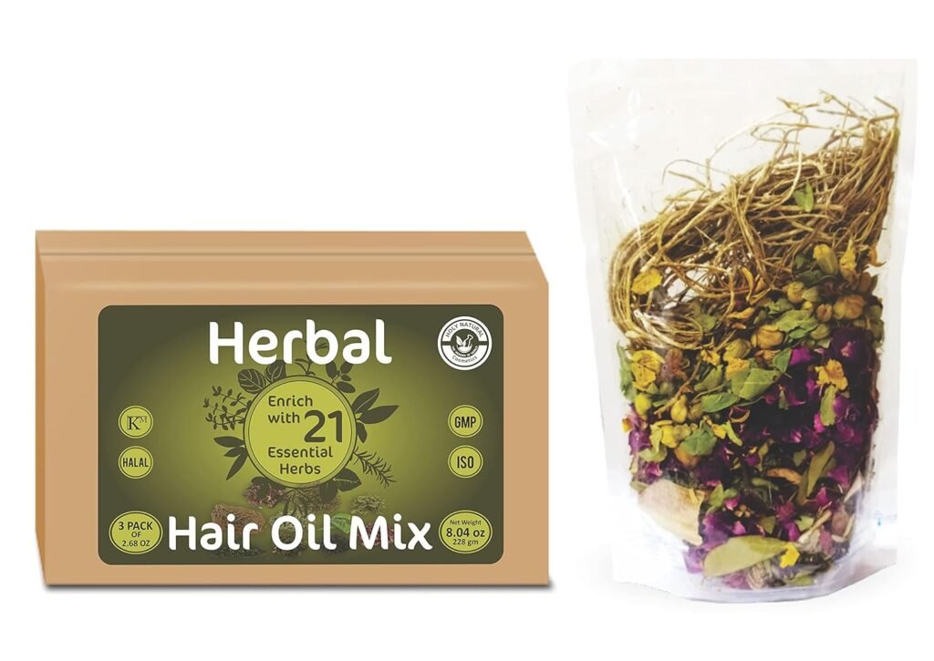 Herbal Hair Oil Mix | 76 g x 3 packs | 21 Essential herbs for hair growth | Make your own hair oil with 21, 100% Natural herbs  Seeds | Product of India