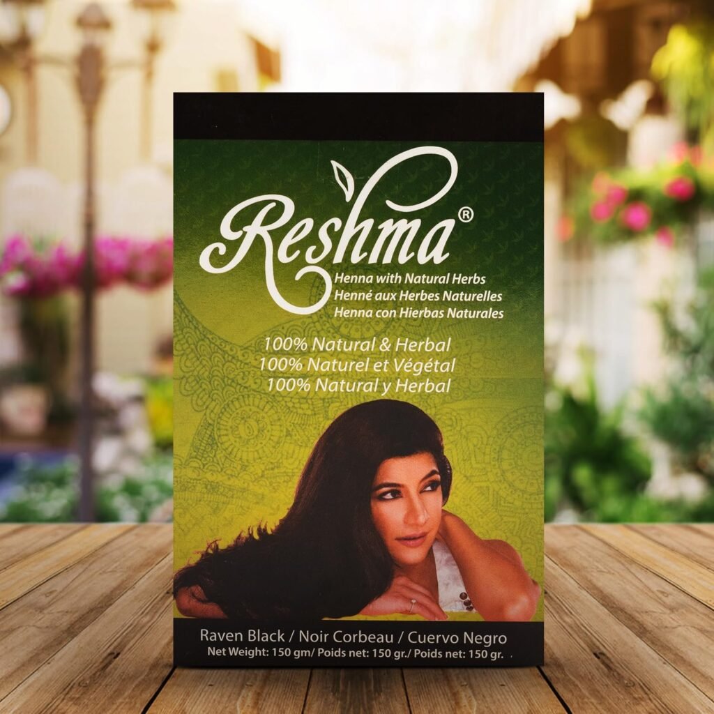 Reshma Beauty Classic Henna Hair Color | 100% Natural, For Soft Shiny Hair | Henna Hair Color, Gray Coverage| Ayurveda Hair Products (Raven Black, Pack Of 1)