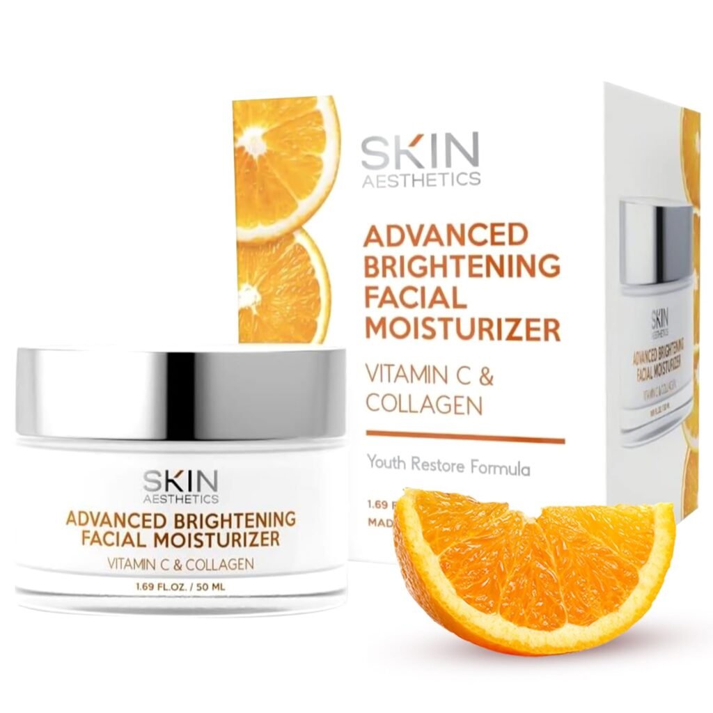 Vitamin C and Collagen Daily Face Moisturizer - Reduce Fine Lines  Wrinkles, Anti-aging, Advanced Brightening Day Cream - Cruelty Free Korean Skin Care - All Skin Types - 1.69 Fl. oz