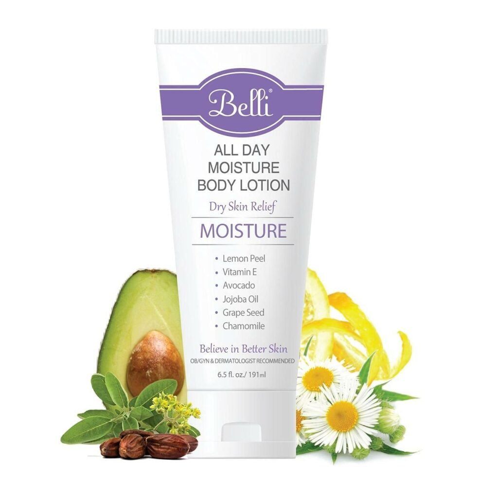 Belli Skincare All Day Moisturizer Body Lotion for All Skin Type, Comforts Dry Skin, Long Lasting  Hydrating, Pregnancy Safe, Vegan based, Chemical Free, 6.5 Oz