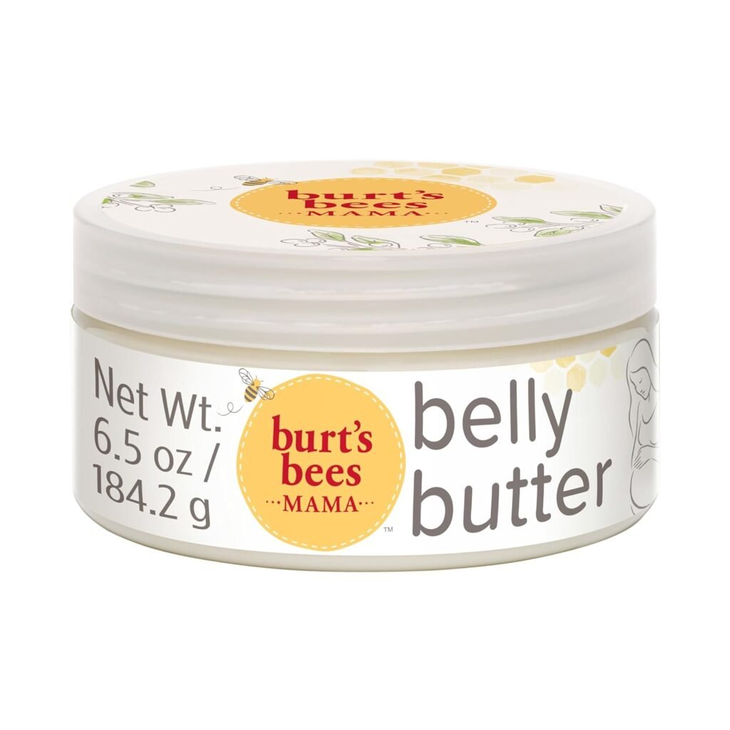 Burts Bees Mama Belly Butter, Mothers Day Gifts for Mom, Stretch Mark Cream for Pregnancy Massages Body  Reduces Scar Appearance, Prenatal  Postnatal Tummy Skin Care, with Shea Butter, 6.5 Oz Tub