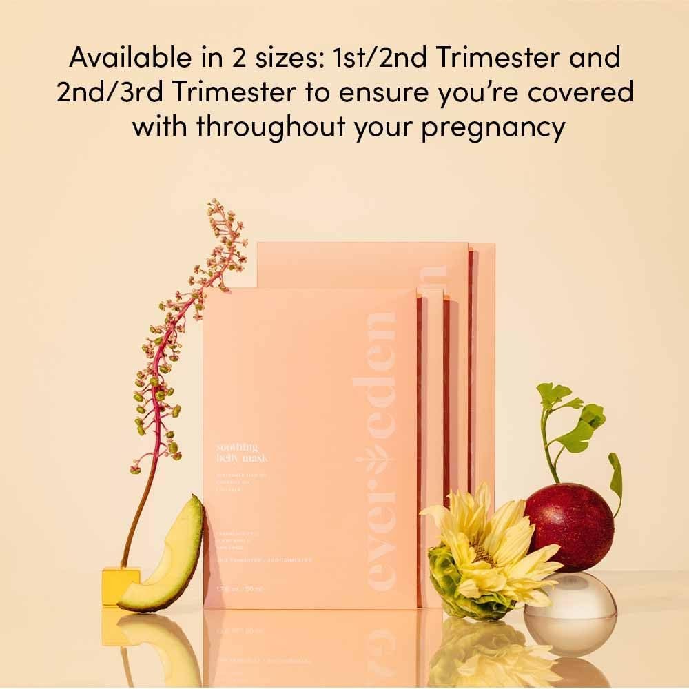 Evereden Soothing Belly Mask - 1 Belly Mask for Pregnant Women 1st  2nd Trimester - Hydrating, Nourishing,  Soothing Pregnancy Skin Care Belly Masks - Clean  Vegan Pregnancy  Maternity Products