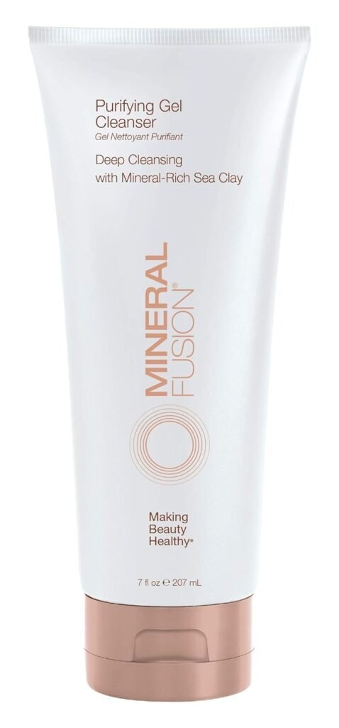 Mineral Fusion Purifying Gel Facial Cleanser, Nourishing Vegan Face Wash with Mineral-Rich Sea Clay  Calming Botanicals, Normal to Oily Skin Care, 7 Fl Oz