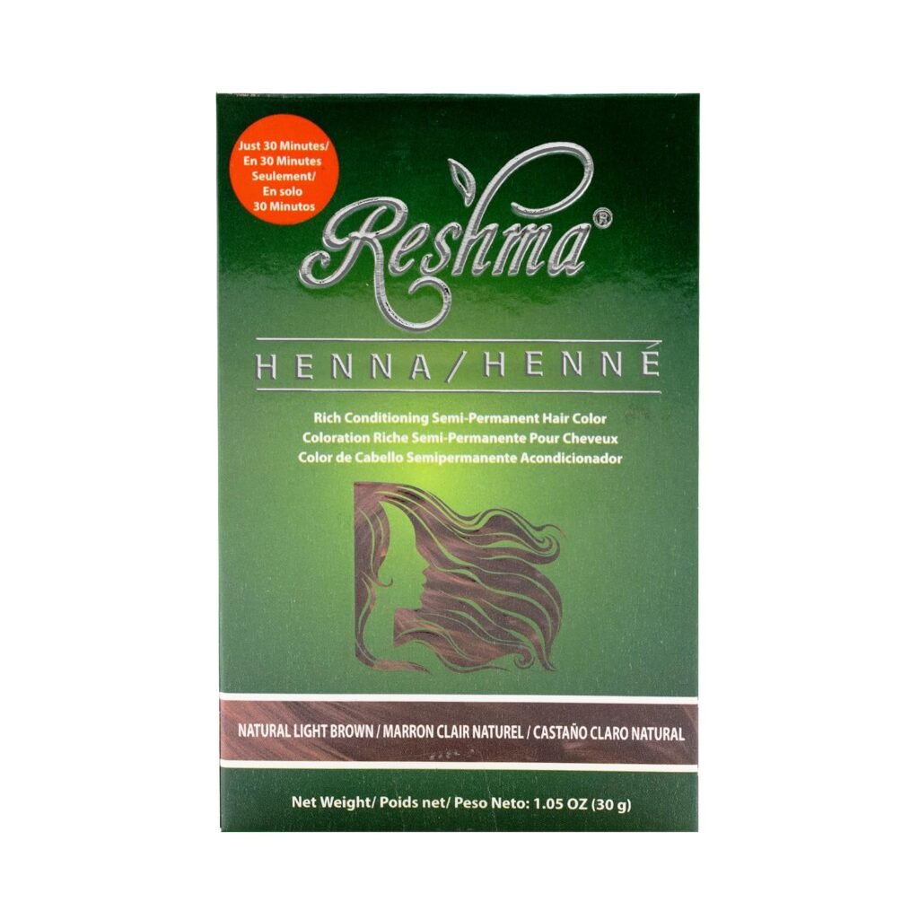 Reshma Beauty 30 Minute Henna Hair Color | Infused with Natural Herbs, For Soft Shiny Hair | Henna Hair Color/Dye, 100% Gray Coverage | Semi Permanent | Ayurveda Hair Products (Light Brown, Pack Of 1)