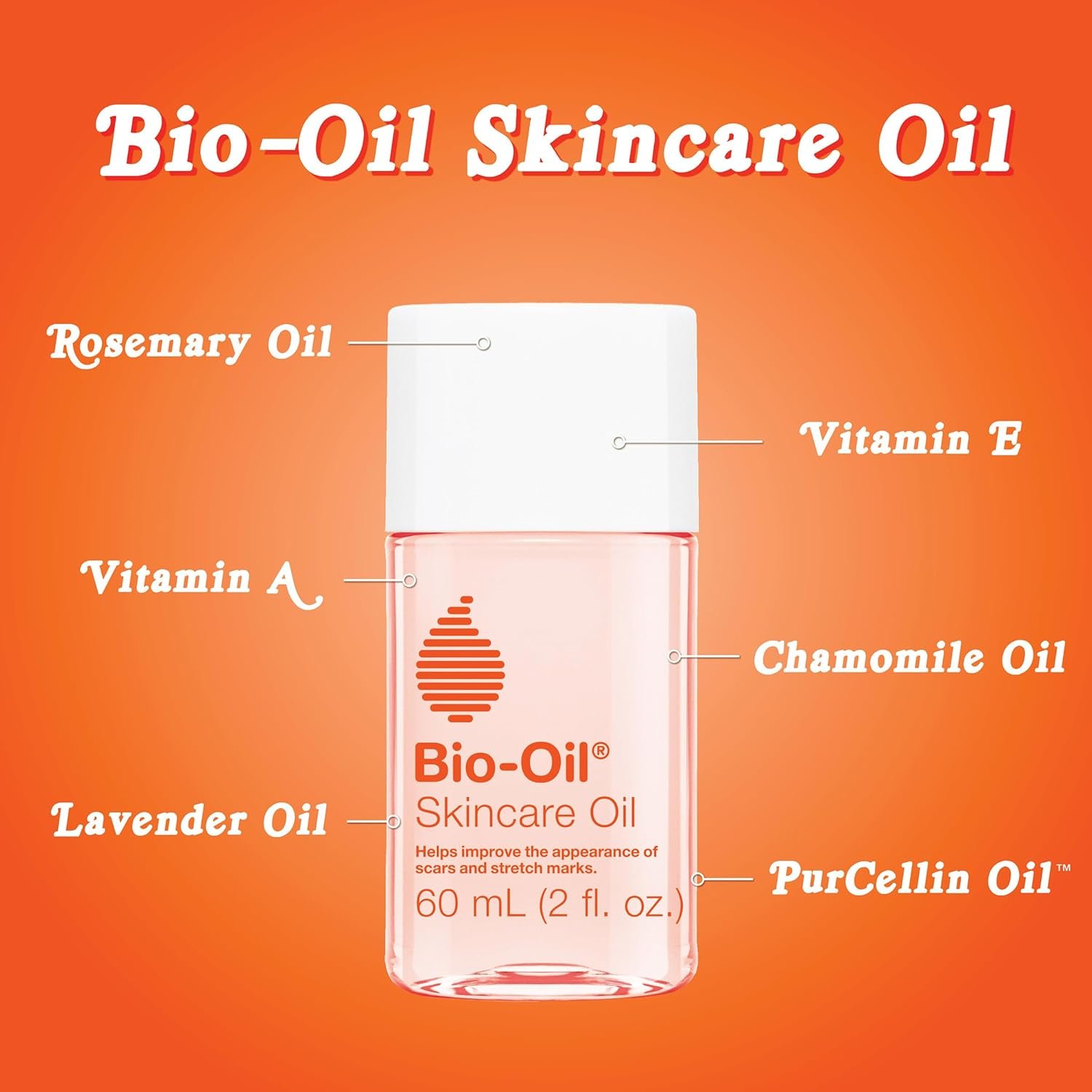 Bio-Oil Skincare Body Oil, Vitamin E Serum for Scars  Stretchmarks, Dermatologist Recommended, All Skin Types, 6.7 oz