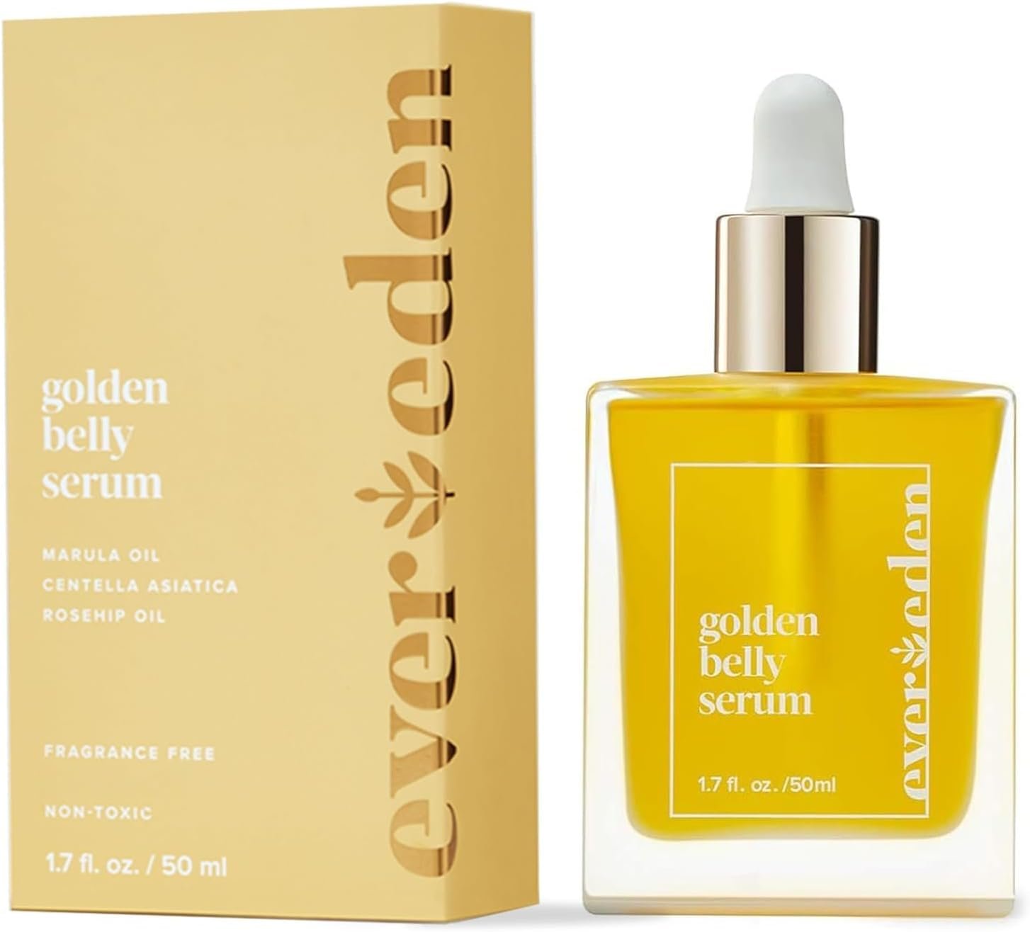 Evereden Golden Belly Serum, 1.7 fl oz. | Clean Vegan Womens Belly Oil for Pregnancy and Postpartum | Clean Maternity Skincare | Non-Toxic Stretch Mark Oil Evereden Golden Belly Serum, 1.7 fl oz. | Clean Vegan Womens Belly Oil for Pregnancy and Postpartum | Clean Maternity Skincare | Non-Toxic Stretch Mark Oil