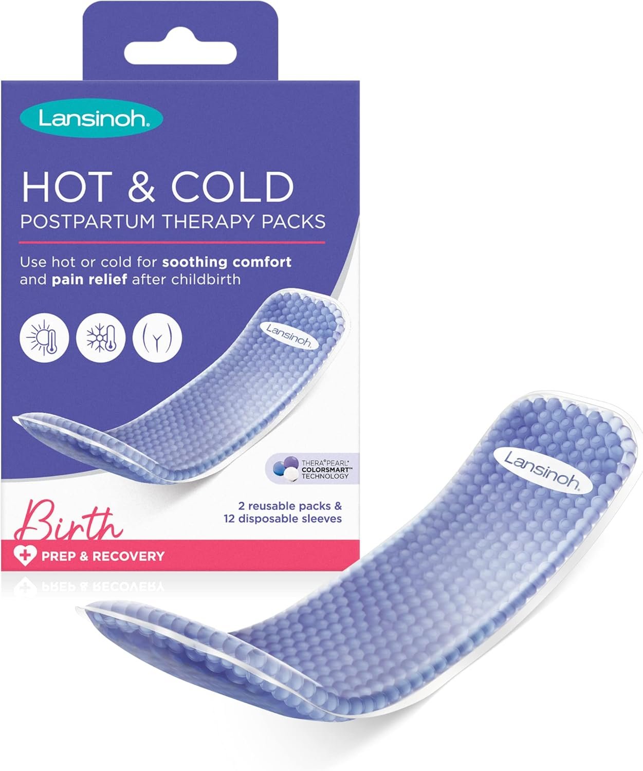 Lansinoh Hot and Cold Pads for Postpartum Essentials, 2 Count Postpartum Pads