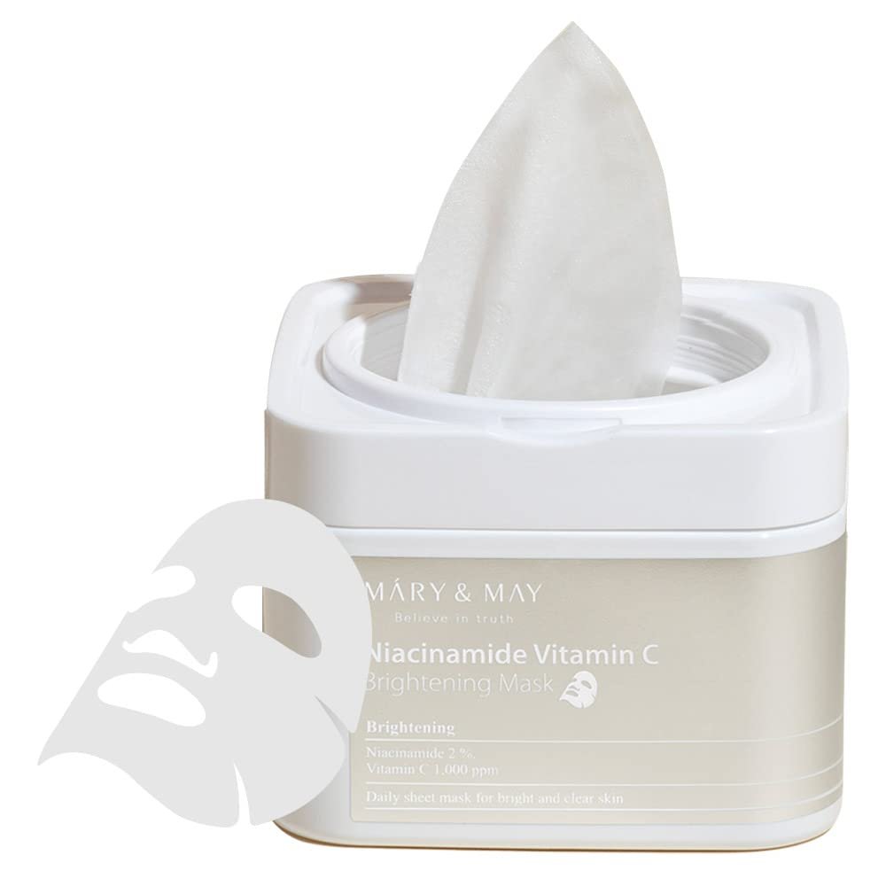 MaryMay Niacinamide Vitamin C Mask 30ea | Quick dispenser type 30 sheet, VitaminC, Korean Facial Mask, marynmay