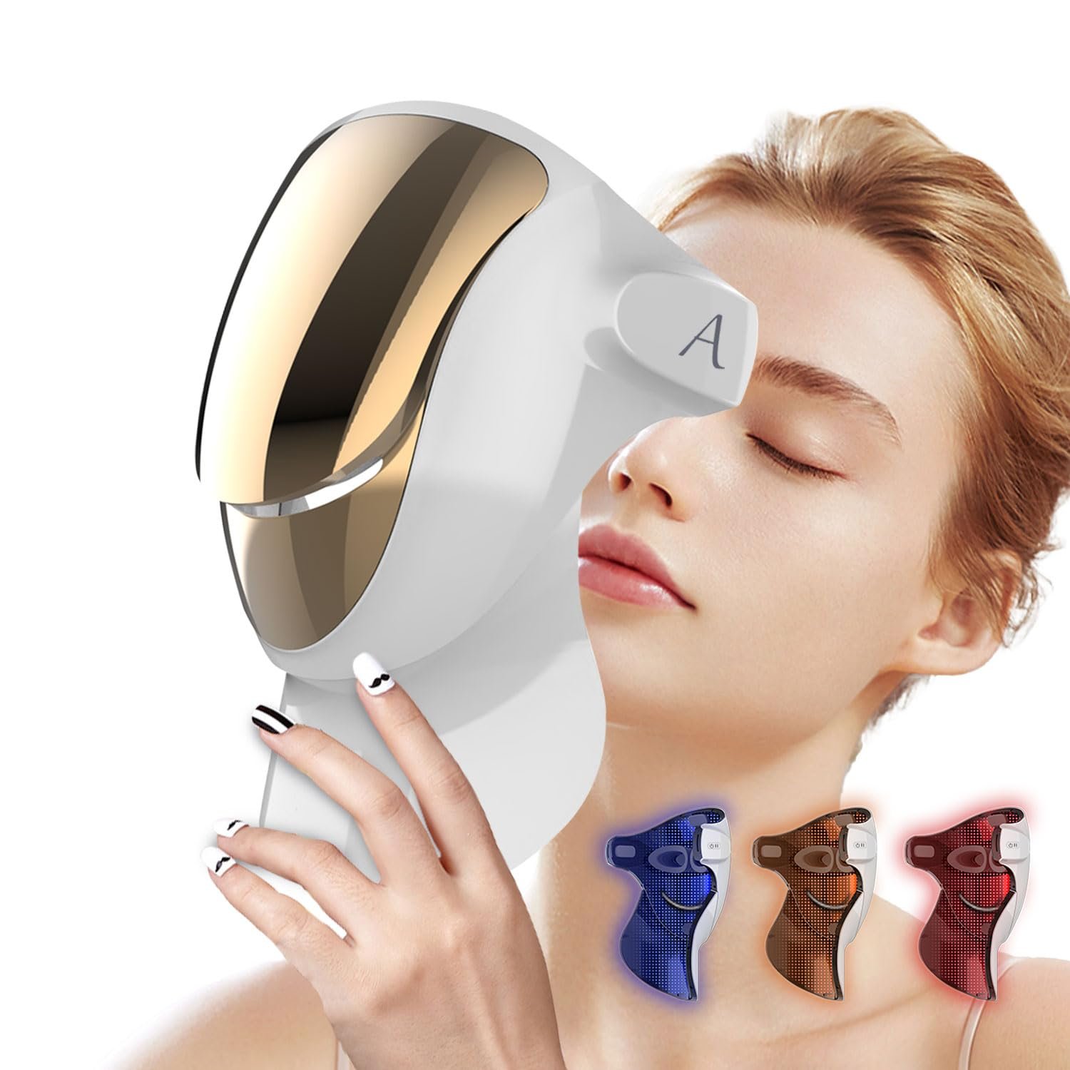 Aphrona® Halo Led Light Therapy Face LED Light Therapy skin care Photon Mask, Blue Light Red Light for Acne Treatment Fine Line Wrinkle Removal (White)