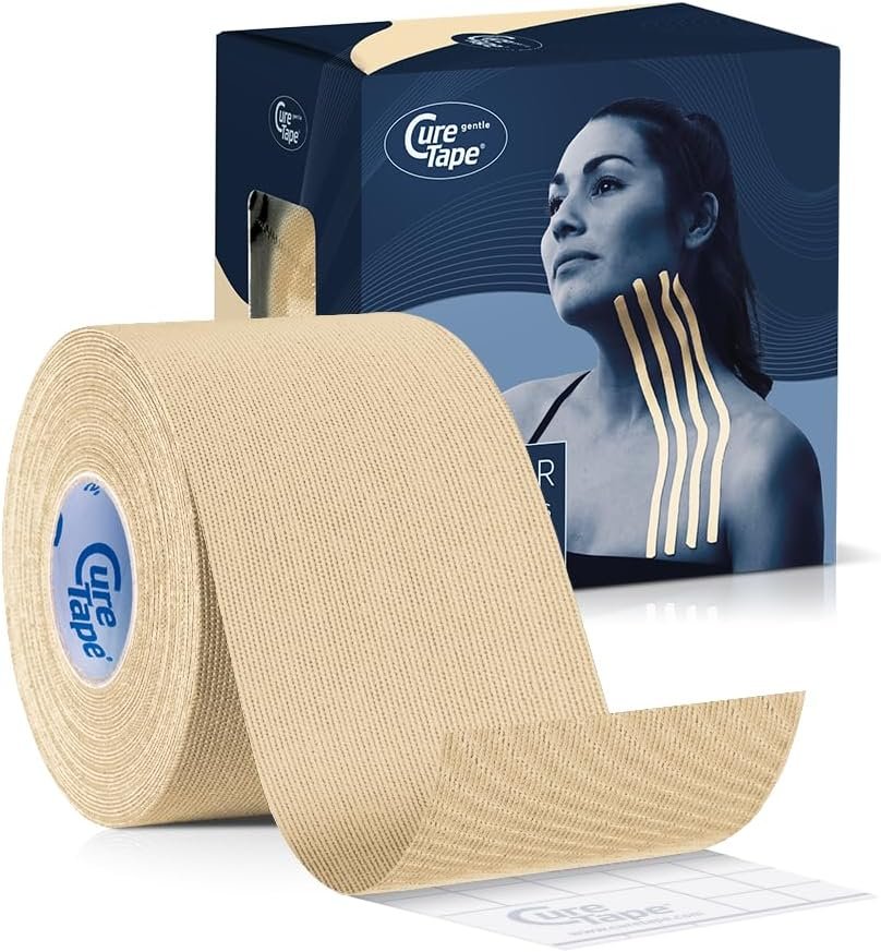 CureTape® Gentle | Kinesiology Tape for Hyper Sensitive Skin | Gentle Adhesion | 100% Hypoallergenic Water Resistant K Tape | for Thin Skin, Elderly or Children | Gentle to Remove | Medical KTape