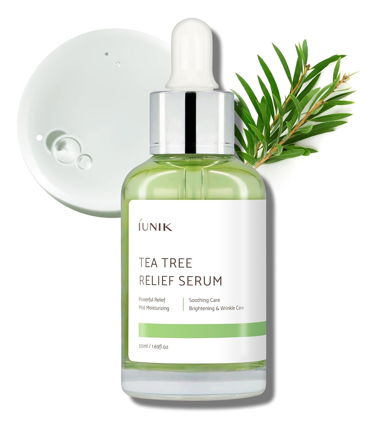 IUNIK Tea Tree 67% Relief Vegan Facial Serum - Non-Sticky | Clear  Balanced Skin w/Centella Asiatica 19% for Soothing Calming Irritated  Acne-prone Skin Ampoule Korean Skincare