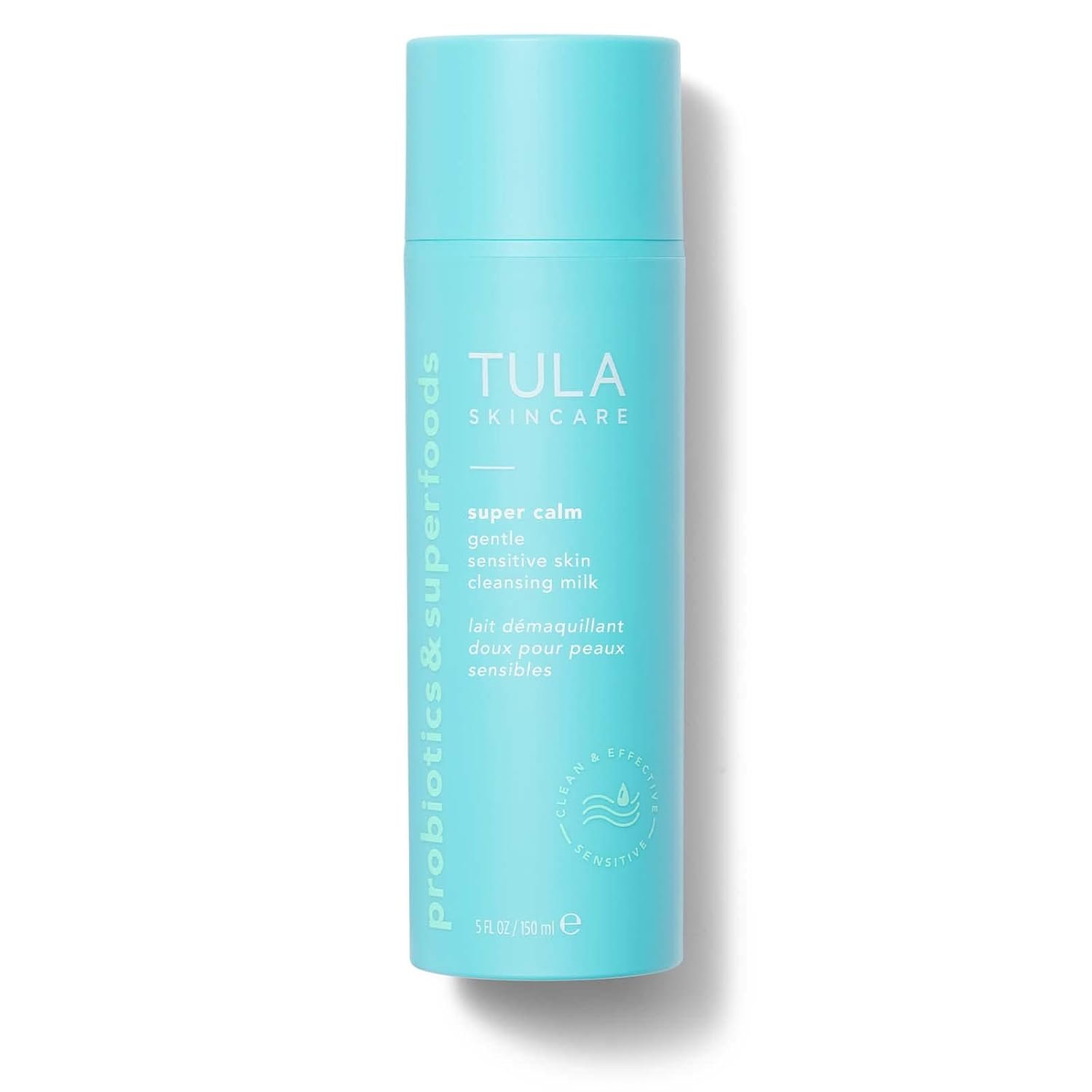 TULA Skin Care Super Calm Gentle Milk Cleanser - Nourishing and Calming for Sensitive Skin with Colloidal Oatmeal, Cucumber  Ginger, 5 fl. oz.