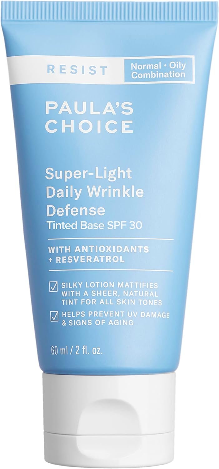 Paulas Choice RESIST Super-Light Daily Wrinkle Defense SPF 30 Matte Tinted Face Moisturizer, UVA  UVB Protection, Mineral Sunscreen for Oily Skin, Fragrance-Free  Paraben-Free, 2 Ounces