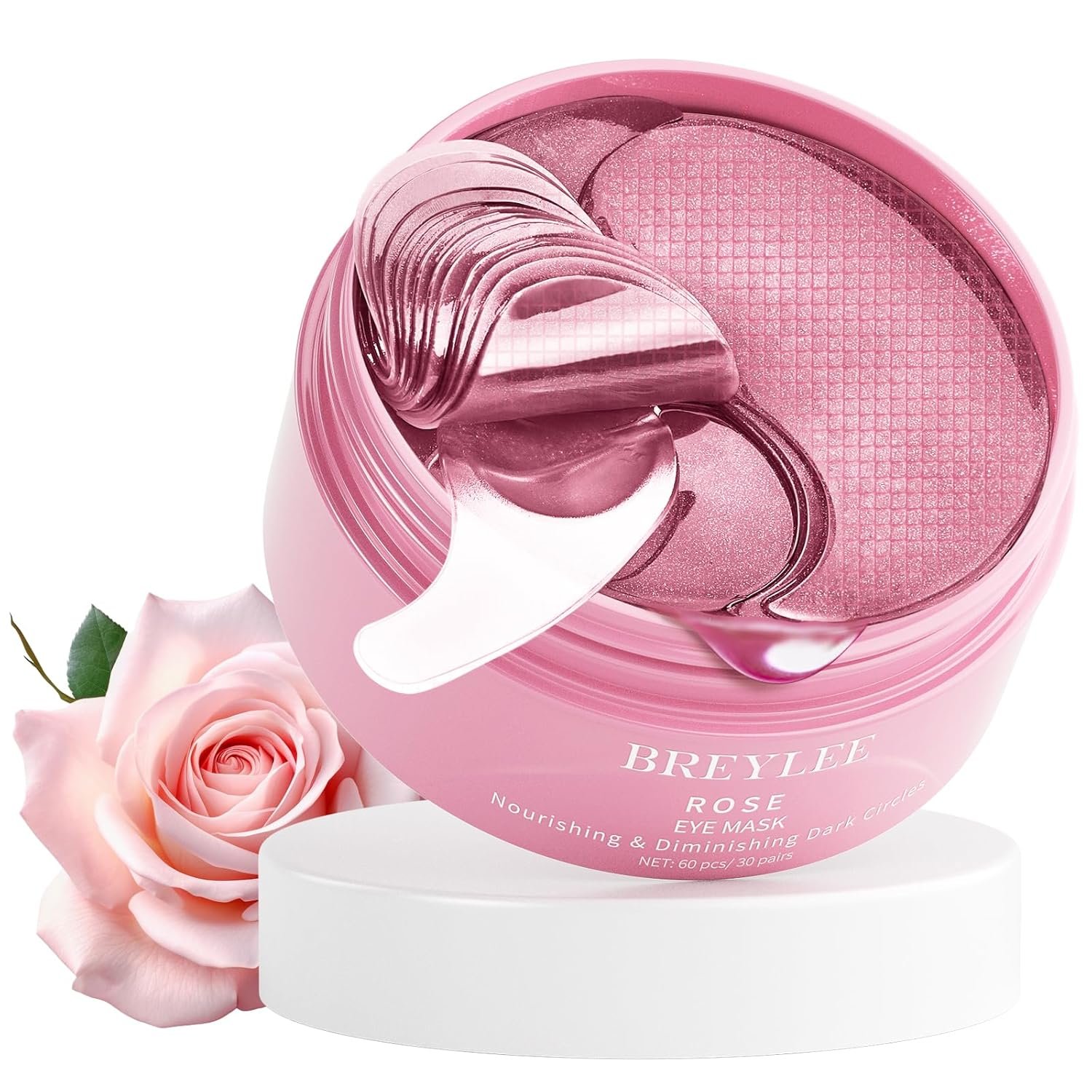 BREYLEE Rose Eye Mask– 60 Pcs - Eye Treatment Mask, Under Eye Bags Treatment, Under Eye Masks for Puffy Eyes, Anti-Aging,Anti-Wrinkle and Fine Lines, Under eye Dark Circles BREYLEE Rose Eye Mask– 60 Pcs - Eye Treatment Mask, Under Eye Bags Treatment, Under Eye Masks for Puffy Eyes, Anti-Aging,Anti-Wrinkle and Fine Lines, Under eye Dark Circles