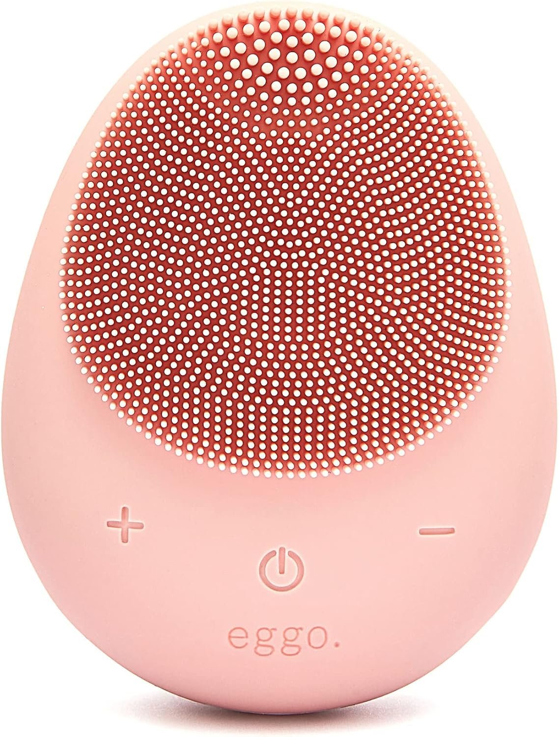 Eggo® Sonic Facial Device - Electric Cleanser  Exfoliator, Vibrating Massager, Silicone Brush for All Skins, Deep Clean, Anti-Aging, Waterproof, Rechargeable Tool (Pink)