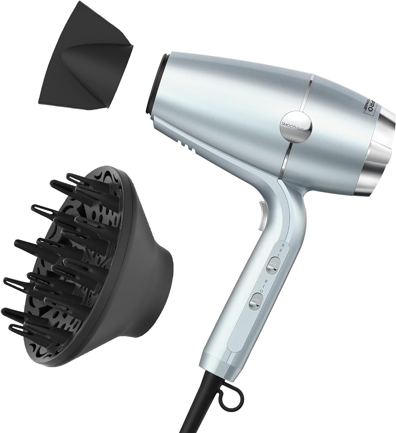 INFINITIPRO BY CONAIR SmoothWrap Hair Dryer with Diffuser | Blow Dryer for Less Frizz, More Volume and Body | With Advanced Plasma and Ceramic Technology | Mint