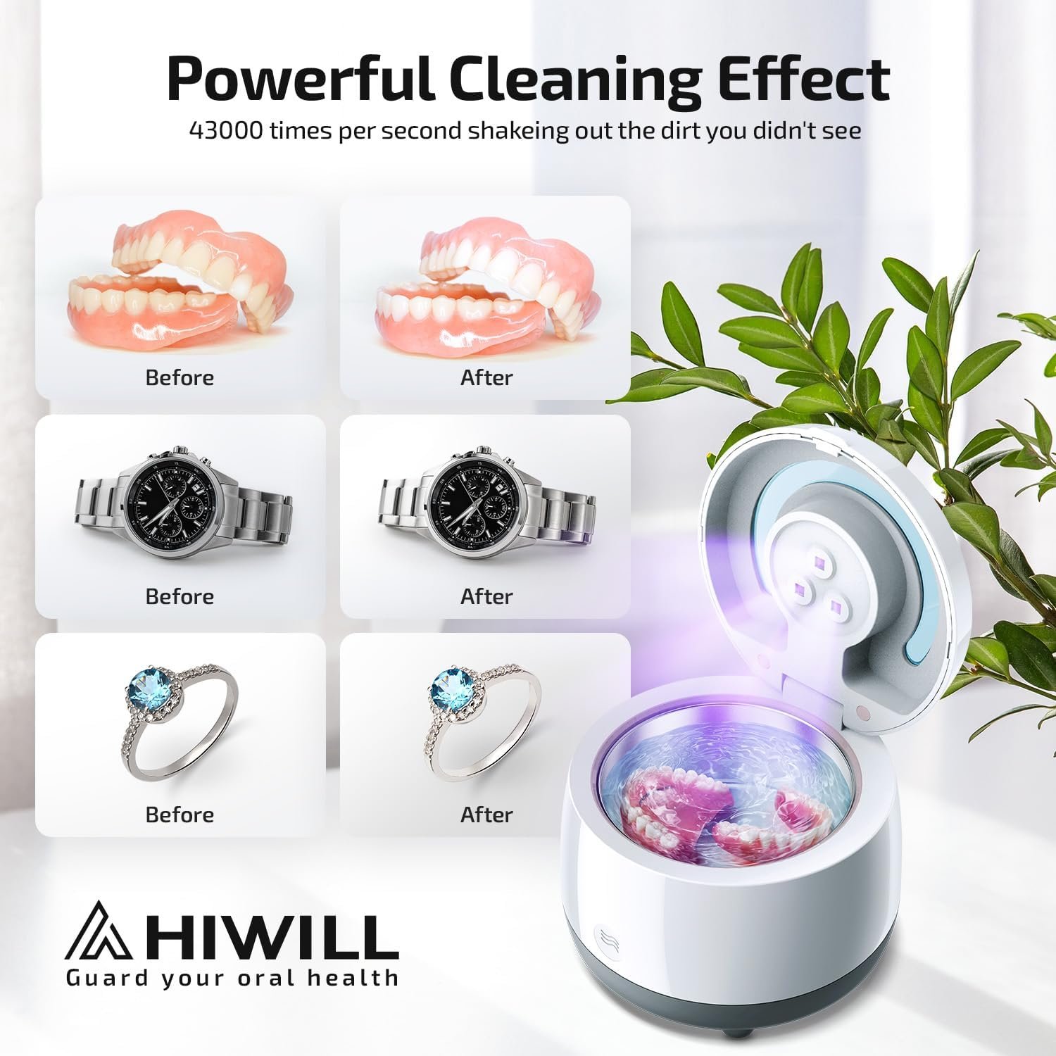 Ultrasonic Cleaner Retainer Cleaning Machine - 43kHz Ultra Sonic Clean Pod for Denture Mouth Guard Aligner Dental Trays (Upgraded) Ultrasonic Cleaner Retainer Cleaning Machine - 43kHz Ultra Sonic Clean Pod for Denture Mouth Guard Aligner Dental Trays (Upgraded)