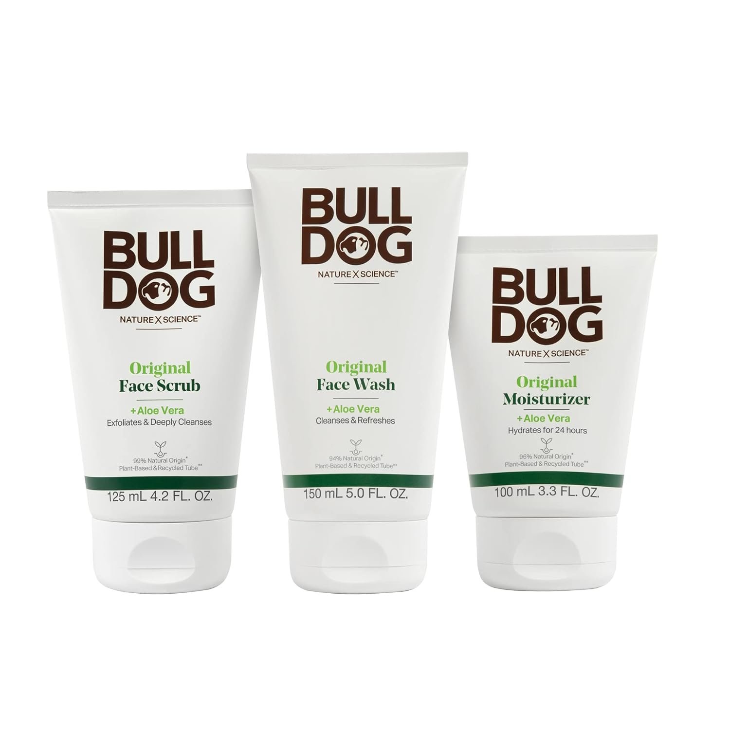 Bulldog Mens Skincare and Grooming Original Full Face Kit with Moisturizer, Face Wash  Face Scrub