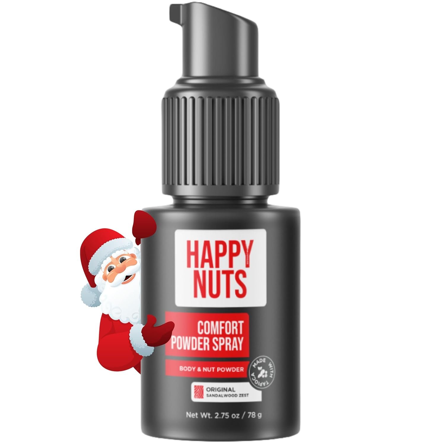 Happy Nuts Comfort Powder Spray: Anti Chafing  Mens Deodorant, Aluminum-Free, Sweat and Odor Control for Jock Itch, Groin and Mens Private Parts (2.75 Ounce (Pack of 1), Original)