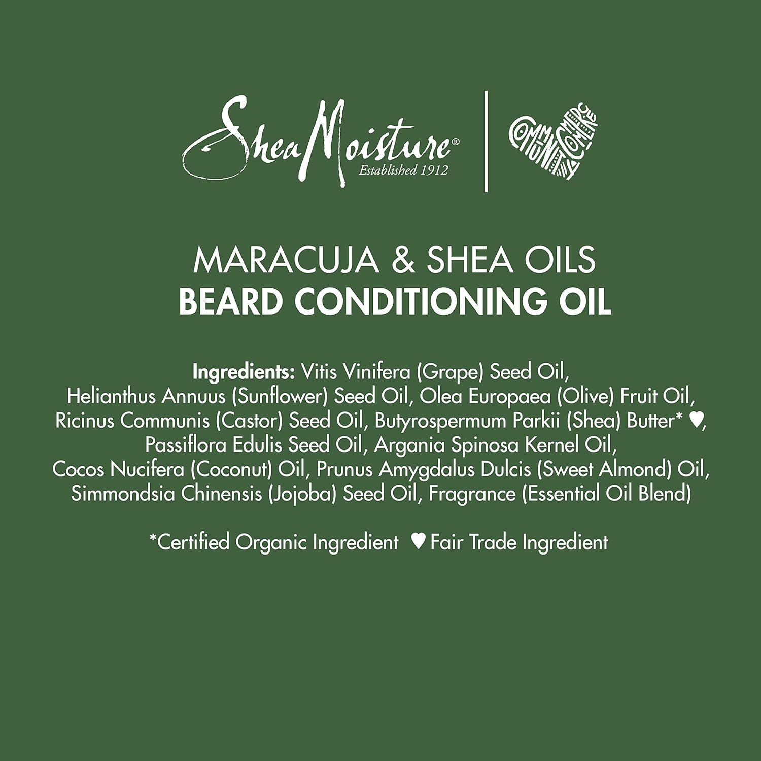 SheaMoisture Beard Conditioning Oil for a Full Beard Maracuja Oil and Shea Butter to Moisturize and Soften 3.2 oz